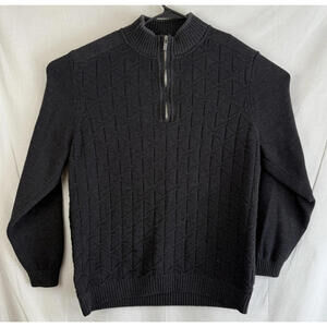 Tommy Bahama Pull Over Sweater Mens Sz XL 1/4 Zip Knit Gray